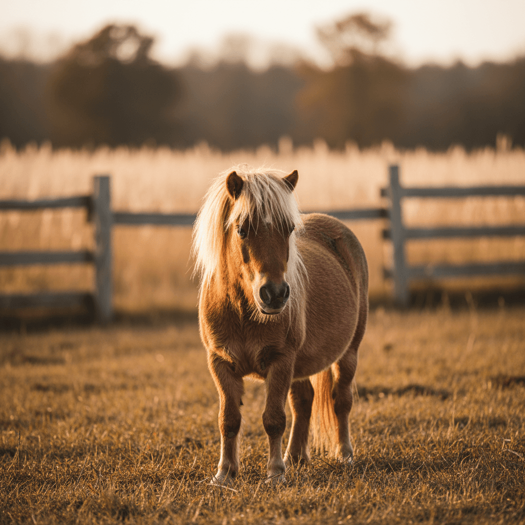 Mini horse in natural light