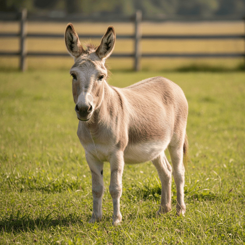 Micro donkey in farm setting
