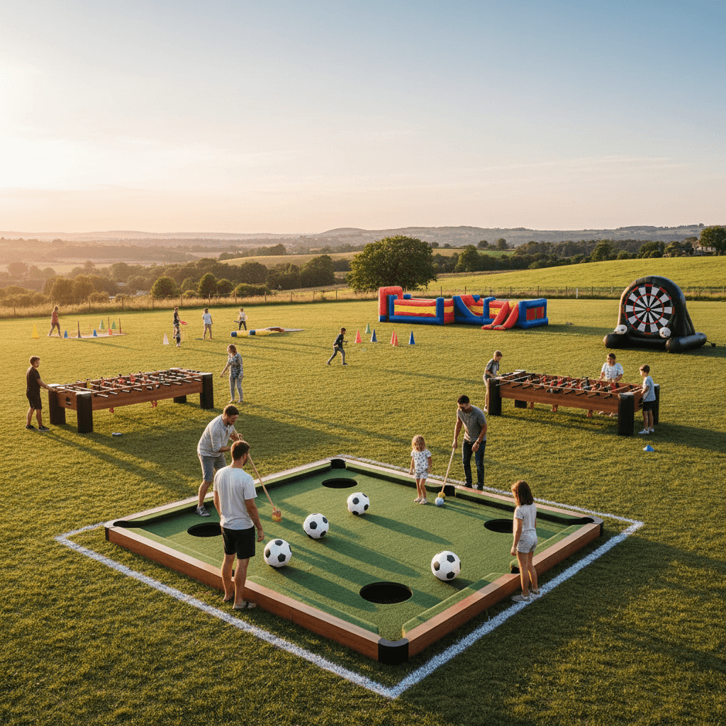 Outdoor games and activities at the farm